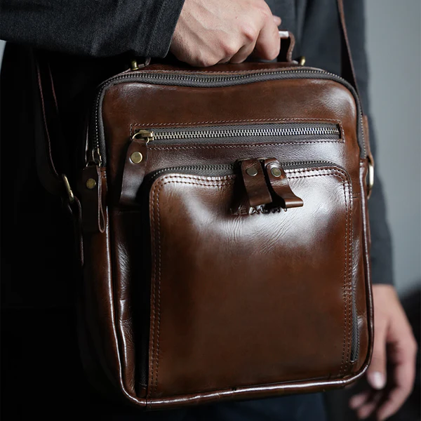 Mens Leather Messenger Bag