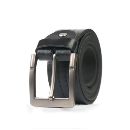 Black Leather Belt for Men – Genuine Cow Leather Formal Belt