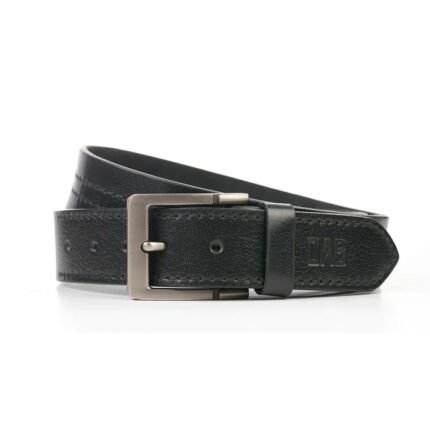 Black Leather Belt for Men – Genuine Cow Leather Formal Belt