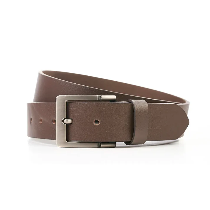 Brown Leather Plain Belt for Men
