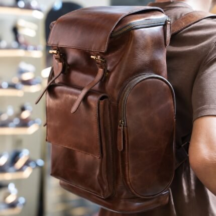 mens leather backpack handcrafted from buffalo leather