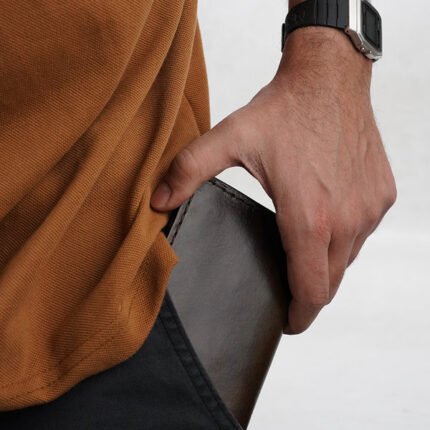 Long Wallet for Men – Brown Leather Wallet with Zipper Pocket